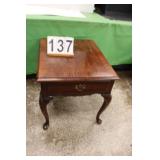 Wooden End Table w/ Drawer 23.5'T X 22'W X 26'D