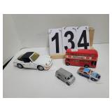 2 Matchbox Cars ~ White Porsche ~ Corgi Bus
