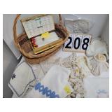 Basket of Napkins and Linens ~ Box of 20 Glass