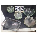 Hazel Atlas 'Orchard' Glass 8 Bowls ~ 6 Plates ~