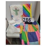 Baby Quilt w/ Clowns ~ Patch Work Skirt ~ Towel