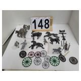 Plastic Container of Cast Iron Toy Parts