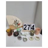 Rice Paper Fan ~ Sterling Table Lighter ~