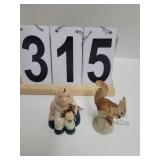 Royal Dux Porcelain Squirrel ~ Wade Boy With Teddy