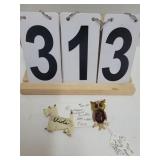 Jelly Belly Owl Pin ~ Antique Celluloid Scottie