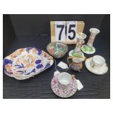 Floral Candle Sticks ~ Asian Rose Medallion Bowl ~