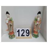 Pair of Oriental Squires Porcelain Figures