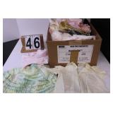 Box of Vintage Baby Clothes w/ Yellow Dress