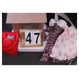 Box of Vintage Baby Clothes w/ Pink Floral Dress