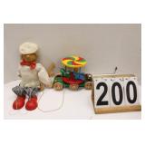Pair of Vintage Toys Includes Marionette Chef