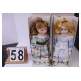 Pair of Porclain Dolls 15.5"T