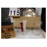 Box W/ Amber Votives - Trays - Vases - Snack -