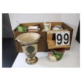 Box W/ Assorted Planters