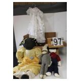 Box W/ Dolls - Doll Clothes - Sock Monkey