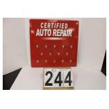 Metal Certified Auto Repair Sign 17.5" X 17.5"