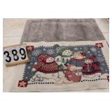 Gray Rug  35" X 22 - Holliday Rug 33" X 19.5"