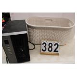 Plastic Wicker Basket W/ Electric Heater Works
