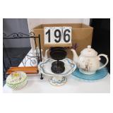 Box W/ Tea Pots - Pomadore - Wood Doll Swing -