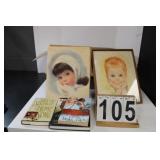 Box W/ Books And Picture Frames - Baby Pictures