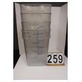 4 Plastic Cambro Camware Square Food Storage-