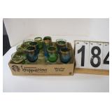 VTG Blown Glass Venetian Green/ Gold And Blue  -