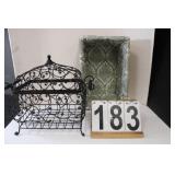 Wicker Basket - Wire Basket W/ Lid