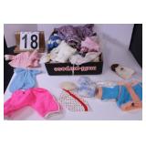 Flat of Doll Clothes w/ Floral Dress