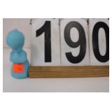 VTG Fenton Blue Satin Glass Praying Child 4"