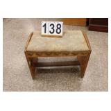 Wooden Upholstered Stool 17"T X 22"W X 13.5"D