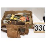 Flat of Tools w/ Tool Belt ~ Rivet Tool ~ Hammer ~