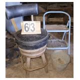 2 Step Stool ~ Barrell Stool ~ Galvanized Bucket