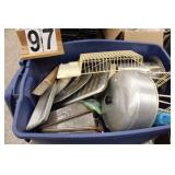 Blue Tote W/ Lid W/ Toaster - Pots - Pans -