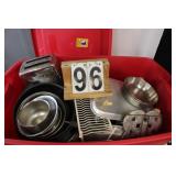Red Tote W/ Lid W/ Toaster - Pots - Pans -