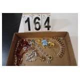 Flat Of Jewelry W/ Monet - Rhinestone - Lewis-