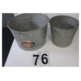 Pair of Galvanized Buckets