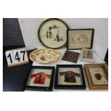Oriental Items Includes Bowl - Tray - Pictures