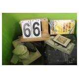 Green Tote w/ Puzzle Games ~ Metal File Box ~