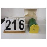 Metal John Deere Bank w/ Lock &Key