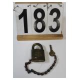 Solid Brass Standard Oil Co. Of Indiana Lock & Key