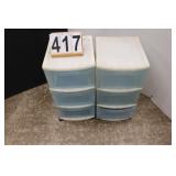 Pair of 3 Drawer Storage Bins