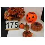 Holiday Decor Includes Ceramic Pumpkins