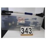 Tote Of Window Scraper/ Brush (New) In Clear Tote