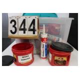 Clear Tote W/ Blue Lid - Assorted Hardware Include