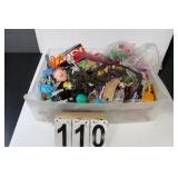 Clear Tote W/ Assorted Toys Includes Alien -
