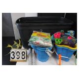 Black Tote W/ Lid- Jump Ropes - Beach Buckets -