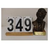Bronze Abraham Lincoln Bust  7" T