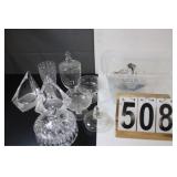 Assorted Clear Glass W/ 2 Candle Holders