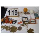 Fall Decor w/ Metal Truck Wall Hangings