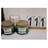 3 Scented Candles w/ Pomegranate & Harvest Plum
