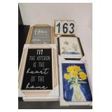 4 Decorative Signs w/ Floral Sign